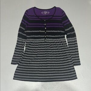 Soma Loungewear Striped Long Sleeve Dress Shirt (Women’s Large)